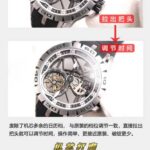 JB罗杰杜彼Excalibur Spidr（王者系列）RDDBEX0479。这是该品牌最具超跑运动元素的款式，镂空飞行陀飞轮腕表外观具有罗杰杜彼镂空时计的代表性特征， 同步原装45mm*13mm的钛合金表壳，星型外观设计、凯尔特十字架形陀飞轮框架。搭载着一枚上海定制的RD505SQ手动上链机芯，和原装一样金色摆轮上有配重砝码钉，机芯相对小厂更加稳定误差更小，机芯主体相似度达到98%，机芯11点和4点位置没有多余齿轮，机芯夹板排列有序的鱼鳞纹洗花，并且已经废除多余的日历挡位，无水印视频评测：https://v.qq.com/txp/iframe/player.html?vid=l30299lrlfm。蓝宝石防刮镜面，进口泰国橡胶原材料表带，柔韧度高做工精致，原装折叠扣。腕表霸气大方又炫酷，逼格满满，一度成为跑车爱好者的标配腕表，超高辨识度。JB Factory-专为高端陀飞轮而生。n无水印视频评测：https://v.qq.com/txp/iframe/player.html?vid=l30299lrlfm