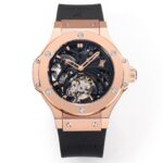 恒宝Hublot.V4升级版（升级如下：升级使用原装壳套起模壳身，侧耳不再使用塑料，搭配升级版真陀飞轮心脏，加强防震，解决了市场普通版本“缝合度不高有缝隙、机芯返修率高”的问题，90%还原原装构架，一比一尺寸，层压蓝宝石水晶表镜以及同步橡胶底牛皮表带，更突显了区别于小厂的质感。）n具体卖点可以归纳为“六高元素”：n1、高精准——真陀飞轮机芯，档次高又稳定n2、高缝合——圈口、壳身、底盖三者紧密无缝拼接，本次升级侧耳使用钢构造，区别市场塑料！n3、高还原——90%还原原装构架，一比一尺寸n4、高抗震——机芯加强防震，突破原理，返修率超低！n5、高强度——镜片采用防刮蓝宝石+聚乙烯防爆膜，可承受强烈撞击；n6、高颜值——酷炫的外形逼格满满，全镂空机芯，满满的齿轮机械感爆棚！nHUBLOT大爆炸男士系列BIG BANG腕表值得拥有。