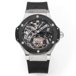 恒宝Hublot.V4升级版（升级如下：升级使用原装壳套起模壳身，侧耳不再使用塑料，搭配升级版真陀飞轮心脏，加强防震，解决了市场普通版本“缝合度不高有缝隙、机芯返修率高”的问题，90%还原原装构架，一比一尺寸，层压蓝宝石水晶表镜以及同步橡胶底牛皮表带，更突显了区别于小厂的质感。）n具体卖点可以归纳为“六高元素”：n1、高精准——真陀飞轮机芯，档次高又稳定n2、高缝合——圈口、壳身、底盖三者紧密无缝拼接，本次升级侧耳使用钢构造，区别市场塑料！n3、高还原——90%还原原装构架，一比一尺寸n4、高抗震——机芯加强防震，突破原理，返修率超低！n5、高强度——镜片采用防刮蓝宝石+聚乙烯防爆膜，可承受强烈撞击；n6、高颜值——酷炫的外形逼格满满，全镂空机芯，满满的齿轮机械感爆棚！nHUBLOT大爆炸男士系列BIG BANG腕表值得拥有。