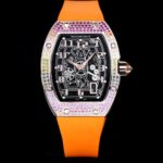 【 RICHARD MILLE 】理查米尔 RM67-01  搭配着自动上链超薄腕表尺寸：38 / 48 毫米 厚13毫米精致的酒桶形表壳，既有最经典的造型，又纤薄有度，数字时标特以实心金属锻造，与精湛的镂空机芯对比，衬托深邃复杂；纤薄，简单轻盈，深邃，复杂交叠，成为匹配正装的完美之选。n