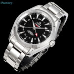 OVS 海马150 米GMT 搭载全新1:1一体机芯。尺寸43mm全新上市！1:表盘：以游艇 “柚木”板为素材 设计独特条纹表盘  GMT 双时区。2:机芯：8605机芯 双发条盒，双向自动上链，（市场唯一对版）3:避震器外观一致，具备真实功能的避震器 OVS ——我们是认真的！