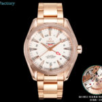 OVS 海马150 米GMT 搭载全新1:1一体机芯。尺寸43mm全新上市！1:表盘：以游艇 “柚木”板为素材 设计独特条纹表盘  GMT 双时区。2:机芯：8605机芯 双发条盒，双向自动上链，（市场唯一对版）3:避震器外观一致，具备真实功能的避震器 OVS ——我们是认真的！