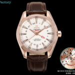 OVS 海马150 米GMT 搭载全新1:1一体机芯。尺寸43mm全新上市！1:表盘：以游艇 “柚木”板为素材 设计独特条纹表盘  GMT 双时区。2:机芯：8605机芯 双发条盒，双向自动上链，（市场唯一对版）3:避震器外观一致，具备真实功能的避震器 OVS ——我们是认真的！