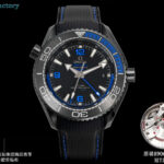 OVS Factory 欧米茄-海马600米 GMT经典王炸！不仅能潜水还能环球飞行更是日常通勤中的隐奢担当！表径45.5mm。质感炸裂，原装8906自动机芯，双T避震！双时区GMT｜60小时动储n🌊 600米防水＋排氦阀｜专业潜水级别n💡 蓝宝石表镜｜抗刮耐磨n⛓ 橡胶表带｜舒适贴合、运动感满分n黑到极致，自成格调。OVS出品 欢迎品鉴