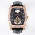 JB典藏出品，帕玛强尼陀飞轮PF011254.01腕表震撼登场n1.定制版PF350.01陀飞轮机芯，动能储存可达60小时，12点位置的扇型动能显示完全与原版一致，机芯布局以及结构可达95%相似度n2.腕表数据：还原正品数据尺寸——53X37.2mmn3.酒桶型拱形蓝宝石表镜，前后均镀有防眩晕高透膜n4.精选意大利牛皮压鳄鱼纹表带，皮质柔软佩戴舒适，高端大气有档次nJBF陀飞轮工厂——只为陀飞轮而生！