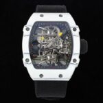 新款RM 27-02 是 〖RICHARD MILLE 〗（里查德米尔）专为网球运动员 Rafael Nadal 设计的一枚运动型陀飞轮腕表，不仅采用超轻表壳，还拥有承受击球瞬间巨大加速度的超强稳定性——里约奥运会男子400米短跑决赛中，南非运动员 Wayde van Niekerk 就是佩戴着这枚表冲过终点，获得金牌。nnRICHARD MILLE 从赛车底盘中得到启发，将机芯的的镂空主夹板和表壳进行「一体化」设计，从而大幅提高抗冲击能力。为了让腕表更轻盈，Richard Mille 还与 North Thin Ply Technology 合作，开发出坚硬耐磨的「石英纤维」超轻材料来制作表壳，整枚表的重量犹如簿纸，并呈现大马士革钢一样的粗犷纹理。nn透过表镜可以清晰看到整枚机芯的结构，6点为浮动式陀飞轮，12点为 Richard Mille 独有的快速旋转发条盒，可以提供长达52小时动力存储，并在最起始上链时提高20%动能效率。nn白色表圈通过12颗五级钛螺丝与表壳固定，搭配橙色的表带和红色表冠，为了提高阅读辨识性，时分针的末端也用明亮的橙黄色进行强调。nnRICHARD MILLE 里查德米尔 RM 27-02 腕表n全碳纤维表壳，蓝宝石水晶表镜表背，碳纤维表盘，浮动式陀飞轮机芯，19石，动力存储小时，编织表带，钛合金表扣，防水50米。n复杂功能：陀飞轮