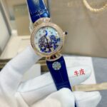 n意大利著名奢华珠宝品牌宝格丽推出的DIVAS’ DREAM女士石英腕表，DIVAS’ DREAM腕表从女性的优雅气质和永恒之城的迷人气息中汲取灵感，以独树一帜的罗马精神向最迷人的女性致敬，这款珠宝腕表极具女性气质，精美雅致，呈现卡拉卡拉大浴场大理石的色彩和扇形马赛克迷人曲线，体现意大利美学的真正精髓，凭借此系列腕表成为了意大利上层社会优雅女士的身份标识之一。n这款腕表以30毫米精钢表壳，经过品牌抛光打磨处理之后，完美的表壳弧度以及典雅而别致的扇形十分漂亮。顶级奢华，灰常稀缺，成型鳄鱼🐊皮表带/牛皮🐂表带，令佩戴更加的舒适，凸面蓝宝石玻璃，永不刮花，进口瑞士石英机芯。