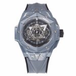 BBF全新突破 灰色陶瓷问世  HUBLOT 宇舶表BIG BANG Unico 大爆炸系列彩色陶瓷腕表 陶瓷工艺史无前例的重大突破  砸重金耗时四年，得以突破传统的陶瓷材料。全新彩色陶瓷采用精湛的技术，将高压力和高热相融合，无需烧制颜料就能锻造陶瓷。这一全新的陶瓷材质拥有高密度的特性，在此之前，行业尚未在陶瓷材质的工艺技术和美学方面获得如此突破。BBF对每一道工序均精益求精，精心打造该特殊陶瓷表壳的每一个部件。BBF为掌握此项技术历经四年时间潜心研发，不遗余力地在对材料的探索路上砥砺前行。目前这项发明的技术 为BBF所独有  标配定制恒宝专属UNICO HUB 1240自动飞返计时机芯 4.5字位镂空日历环，3字盘60分钟计时,（注：市面7750机芯均只能计时30分钟）8字位水平离合 9字位小秒轮 蓝宝石水晶表镜 橡胶表带搭配折叠表扣  七彩纹指针质感无可挑剔 45mm 全部功能100%完美实现  天花板级别 欢迎玩家品鉴（BBF出品 必属精品）