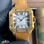 卡地亚CARTIER 新款山度士系列 40mm*12mmcal 机械机芯 瑞士工艺 高强度蓝光玻璃 精钢表带 原装扣 经典的壳形 永恒的山度士