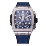 BBF 重磅经典新品 BIG BANG灵魂系列 出品即顶配 无需升级n宇舶表将 Big Bang系列的精神内涵融入另一系列 酒桶型造型别具一格。该系列表壳采用巧妙的多层结构 令各类材料 色彩和饰面间的融合成为可能  BBF《独家》HUB 4700 自动上链计时机芯 市面只此一家对版原版缕空日历环 也是唯一采用原版材料5级钛金属  使腕表轻盈舒适 42mm  蓝宝石水晶表镜 七彩纹指针 一健快拆橡胶表带可与原版互换  天花板级别(BBF出品  必属精品)
