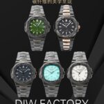 【PATEK PHILIPPE  鹦鹉螺5711 DiW 】碳纤维的美学呈现，DiW赋予鹦鹉螺5711 腕表别样的风格。DiW作为知名的腕表改装品牌，以高端的碳纤维赋予腕表全新的视觉与触觉体验，进而吸引了众多爱好者的关注。鹦鹉螺5711腕表是DiW近期的代表作，这款腕表开创了复合材料进化的新纪元，因为它在美学上结合了高端碳纤维的轻盈感和陶瓷的的光滑度。该腕表表壳采用高端碳纤维制成，并融入了不锈钢元素，黑色的整体色调与不规则纹理造型，尽显别致观感。表盘搭配时标与指针，呈现出典雅与奢侈的质感。腕表后盖采用不锈钢材料进行黑色涂层制作，视觉观感非常统一。腕表搭配的表带特别震撼，也是碳纤维与不锈钢材料组合制成，碳纤维的纹理如云似烟，让人爱不释手。百达翡丽鹦鹉螺5711经DiW重新改造制作，个性前卫，时尚炫酷，非常适合追逐个性和潮流的年轻人们！