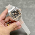 改装小贵 理查德 透明RM055 蓝宝石外壳 纯K金把头/扣子