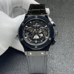 宇舶hublot恒宝表经典融合CLASSIC FUSION系列，直径45mm，表壳316L精钢，耐磨蓝宝石玻璃，施华洛世奇钻石镶嵌，进口搭载进口7750多巧能计时机芯，还原原装所有功能，在不同的时空共鸣，如绘画，如音乐，如时计，独一无二的HUBLOT最配独一无二的他，经典融合计时腕表。
