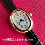 DR Factory 卡地亚迷你浴缸，Cartier Mini Baignoire 长在每个人心尖上的审美。玲珑小巧却有极具辨识度，圆润流畅的椭园形表壳，金属光泽圆润细腻，折射出优雅与精致。独特迷你尺n寸24.6mm*18.7mm，搭配卡地亚经典的罗n马数字，蓝钢指针与蓝宝石浑圆表冠，简约n又不失细节。每一处设计都彰显品牌的传承n与匠心。轻盈服帖的圆弧形贴手腕设计，是n低调奢华的极致表现。无论单戴还是疊搭珠n宝都能轻松驾驭，不张扬却足以让人一眼记n住。这个就是迷你浴缸的魅力。DR出品，必属精品，致力于打造属于你命定的小金表。