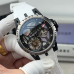 NEW-罗杰杜彼钛金属陀飞轮！型号RDDBEX0549腕表/直径45mm/厚度13.5毫米 /全镂空海鸥定制RD505S手动上链机芯，钛合金表壳与原装同步/储能动力长达50小时。